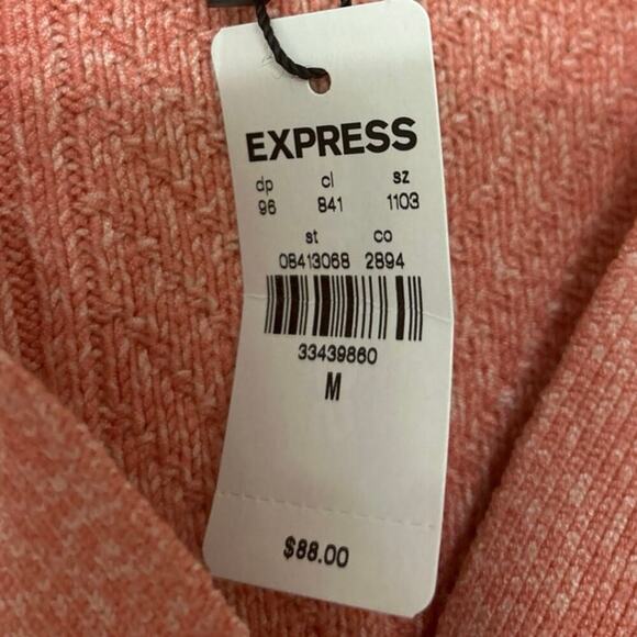 Express Rose Pink Cropped Cable Knit Cardigan Sweater New Medium Summer Beachy - Picture 11 of 12